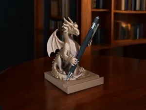Dragon Pen Holder Sculpture, Desktop Decor