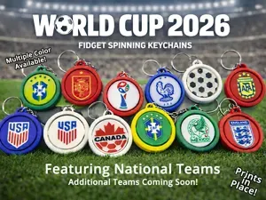World Cup 2026 Football Soccer Keychain Spinners
