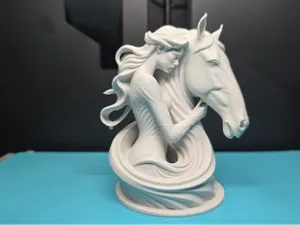Beautiful statue of a woman and a horse