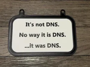 The Classic IT Haiku "It Was DNS" Sign