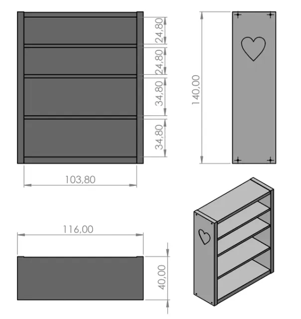 Modern Mini Shoe Rack | Doll Shelf (1:6 Scale) — Image 7 of 7
