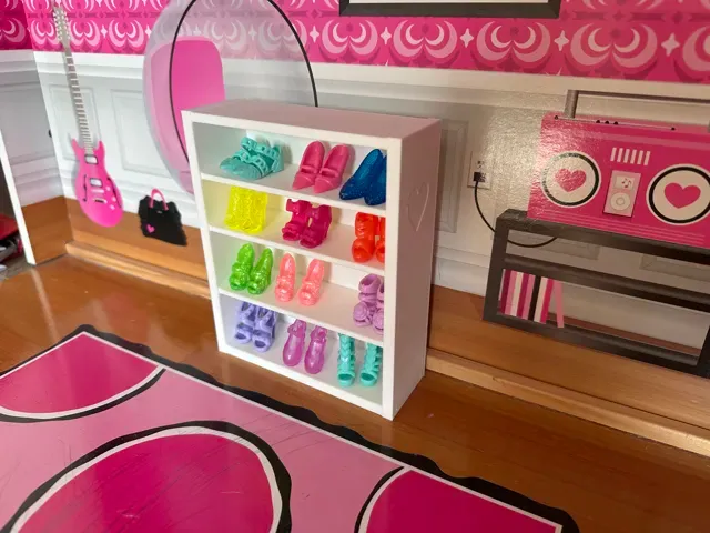 Modern Mini Shoe Rack | Doll Shelf (1:6 Scale) — Image 2 of 7