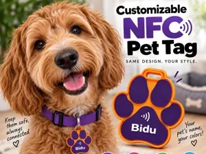 Customizable NFC Pet Tag – Personalized Paw ID Tag