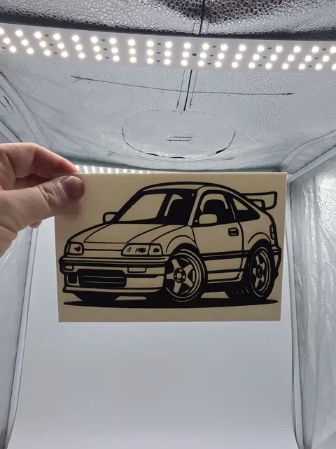 2D Wall Art Honda CRX TinyCar — Image 3 of 3