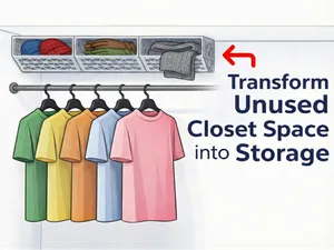 Overhead Closet Storage Shelf (also for IKEA PAX)
