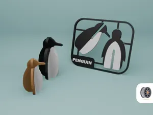 Cute Penguin Kit Card | AMS Ready, two sizes