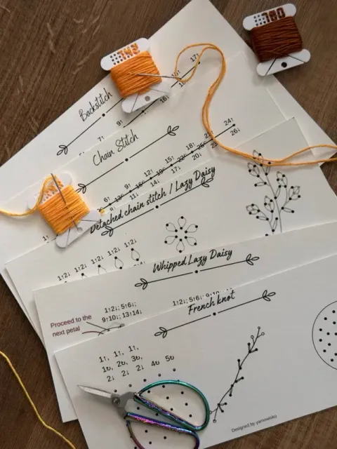 Customizable Grid-Stitch Floss Bobbins DMC Color — Image 2 of 8