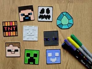 Minecraft Head Blocks Bricks DIY Coloring Fun