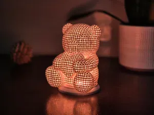 Voronoi Heart Bear Lamp (LED) Valentine's Day