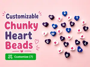 Customizable Heart Beads (Vertical & Horizontal)