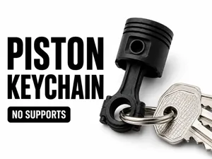 Engine Piston Keychain - No Supports