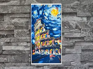 Hueforge colosseum rome at night van gogh style