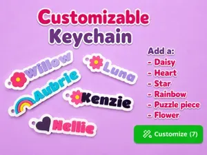 Customizable Girly Keychain