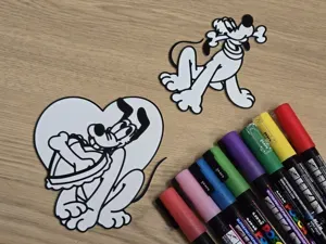 Pluto Dog Coloring Craft Panels