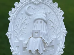 Ghost on Fence in Victorian Frame