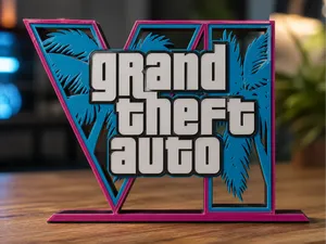 Grand Theft Auto VI Logo 3D Wall Art Desk Display