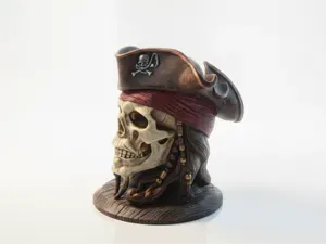 Jack Sparrow Skull Pirate Sculpture 3D Printable