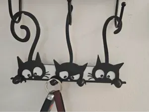 FUNNY CATS WALL MOUNT KEY HOLDER