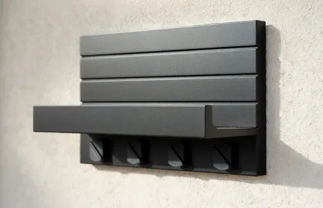 Modern Wall Key Holder w/ Shelf & Hooks Minimalist — Фото 2 из 2