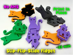 Haunted House and Cat Slider + Flip Fidget Toy