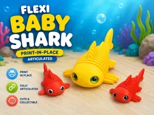Flexi Baby Shark | Print-in-Place | Articulated
