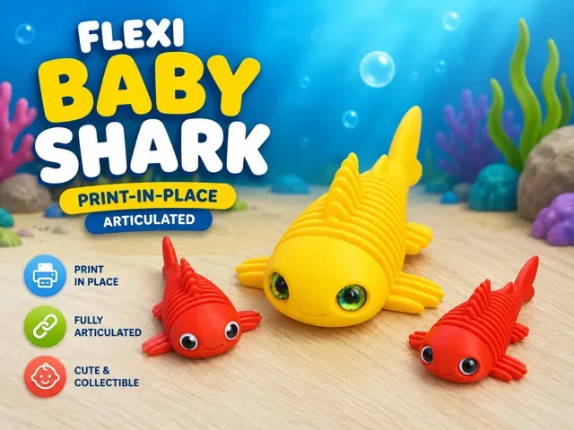 Flexi Baby Shark | Print-in-Place | Articulated