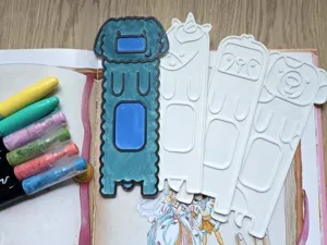 Dog Unicorn Sloth Bookmark Coloring Craft