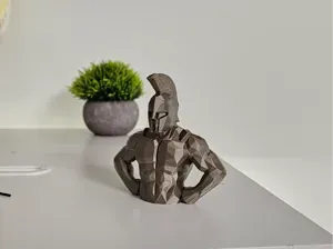Spartan Warrior Bust – Low Poly Hero Statue
