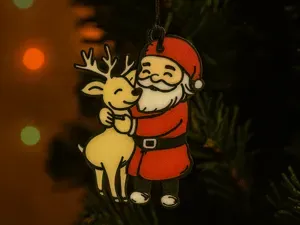 Santa And Rudolf Ornament