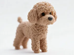 Cute Curly Toy Poodle Sculpture