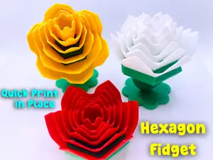 Flower Hexagon Fidget Toy (Print in Place)