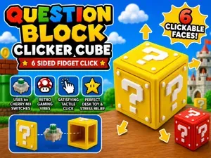 Question Block Clicker Cube | 6-Sided Fidget