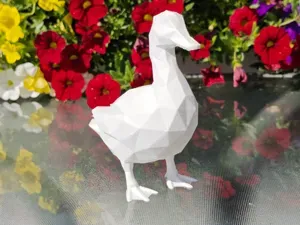 Geometric Low Poly Duck Figurine