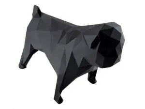 Low Poly Pug Dog | Cute Polygon Pet Curly Tail