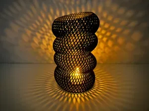Elliptic Resonance - Modern Spiral Meshed Vase