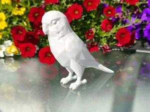 Geometric Low Poly Parrot Figurine