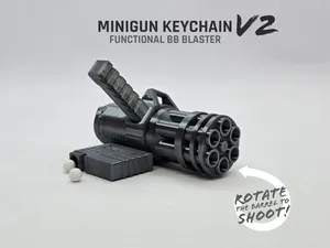 Minigun Keychain V2 — Functional BB Blaster