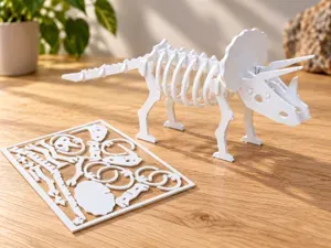Triceratops Skeleton Kit Card | 22 Parts