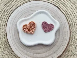 Heart Swans Polymer Clay Earrings Cutter