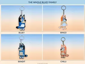 Bluey-style Family Heeler Keychains