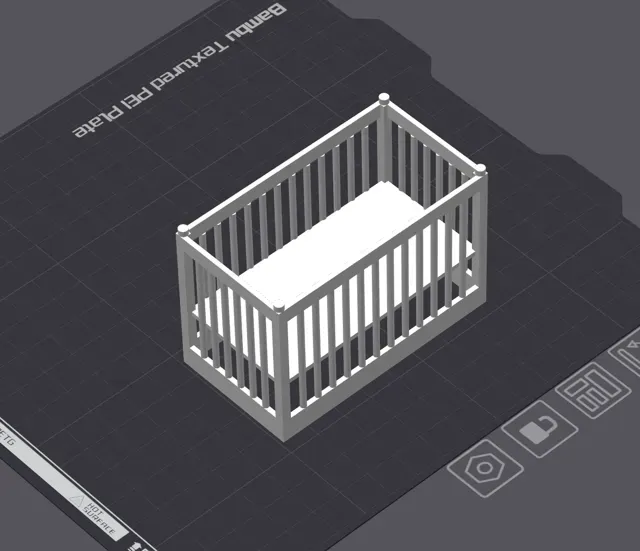 Dollhouse bed baby crib miniature house — Image 8 of 8
