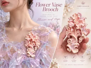 Illusion & Hope – Floral Vase Brooch