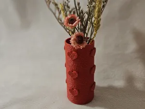 Vase with hearts for Valentine's Day