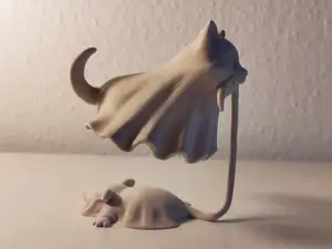 Floating Ghost Cat Illusion
