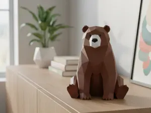 Low Poly Bär – Moderne Deko-Figur