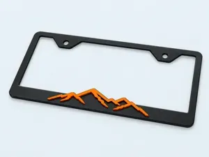 Mountain Raised License Plate Frame – 3D
