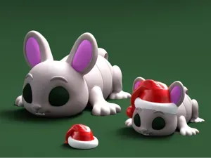 Articulated Bunny rabbit Classic + christmas Style