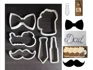 Father's Day cookie cutters (set of 6x 9cm or 6cm)