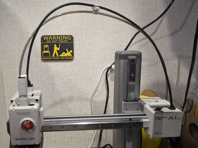 WARNING Do Not Touch 3d Printer Sign (NO AMS) — Image 5 of 5