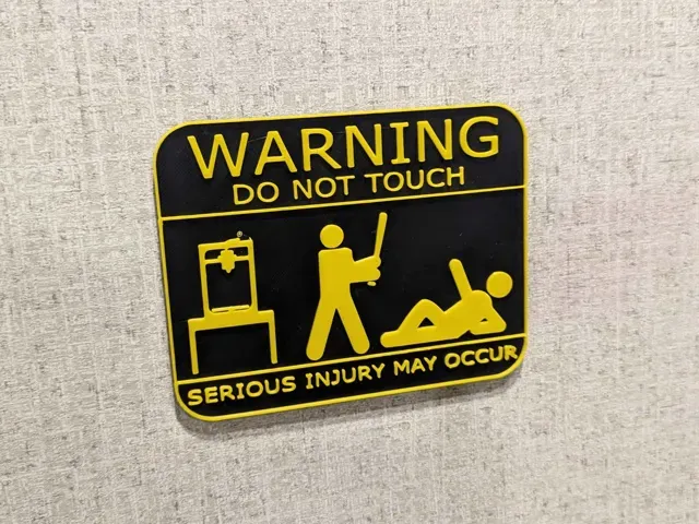 WARNING Do Not Touch 3d Printer Sign (NO AMS) — Image 3 of 5